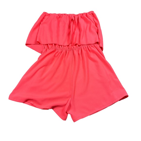 Women's Strapless Coral Jumpsuit - Picture 4 of 4